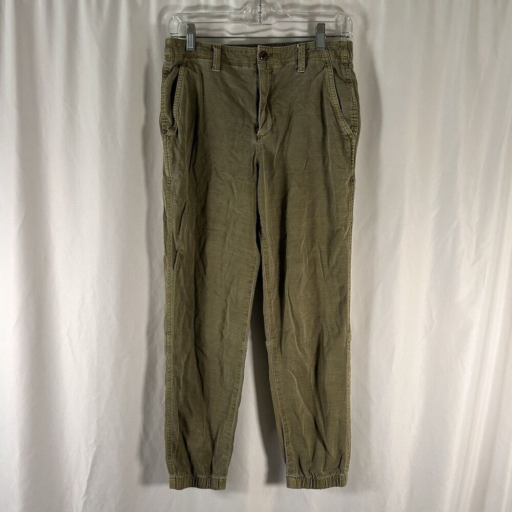 GAP Joggers Women's 6 Green Elastic Waist Pockets Flat Front Ankle Lyocell Blend